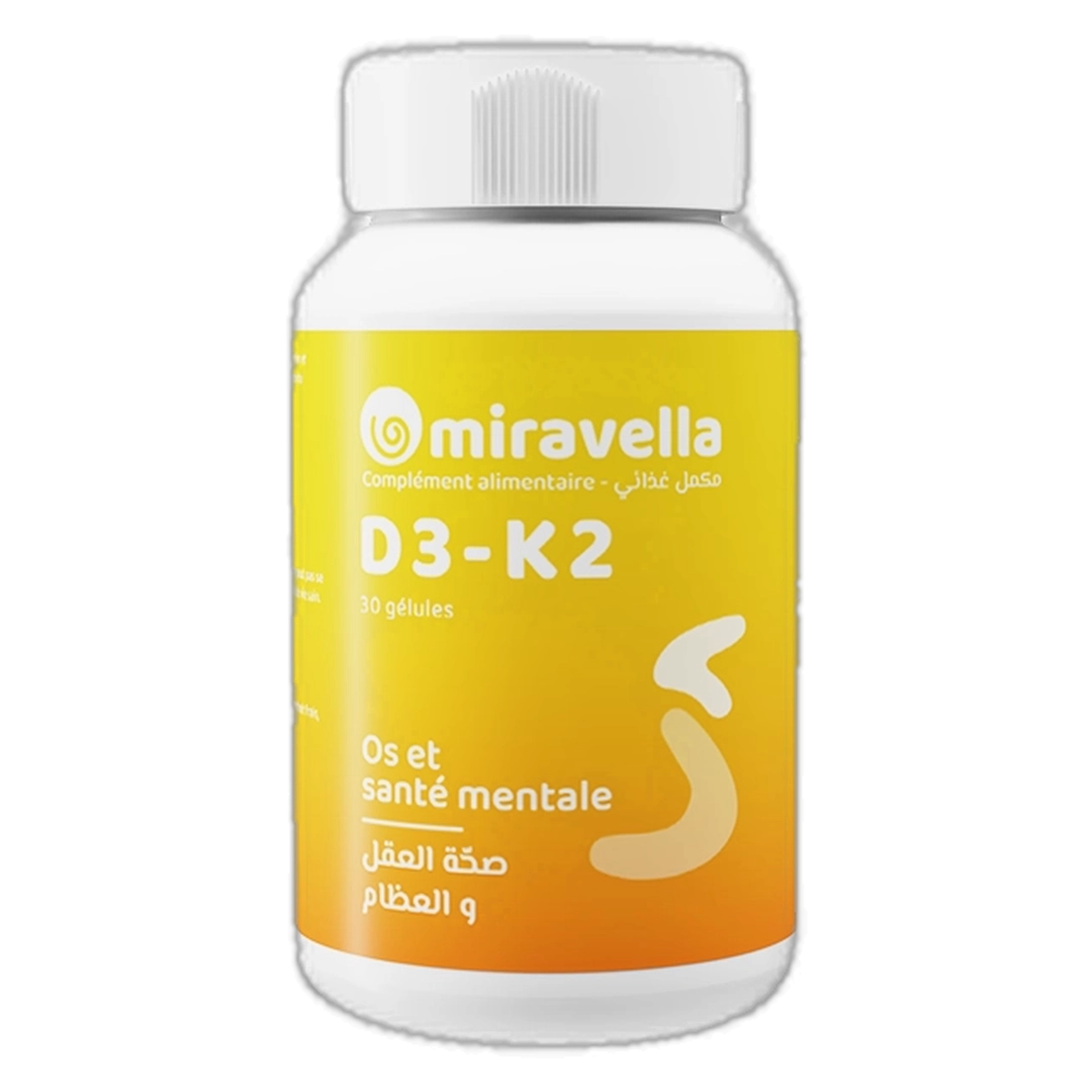 Vitamine D3 K2 - 30 Gélules